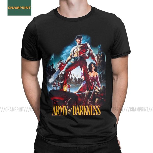 

army of darkness ash vs the evil dead t shirts men's cotton t-shirts horror movie bruce campbell raimi sam film groovy tee shirt