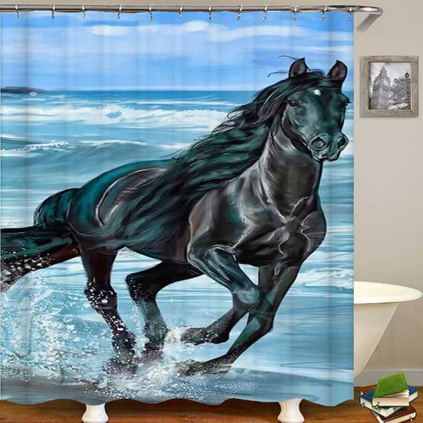 

shower curtains running horse curtain polyester fabric bathroom drop bath