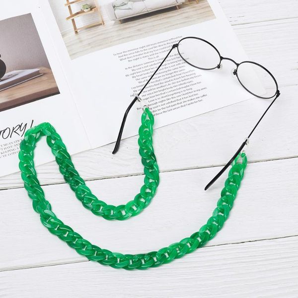 

1pcs 70cm fashion acrylic reading glasses hanging neck chain sunglasses chain candy colors glasses sunglasses strap gifts, Silver