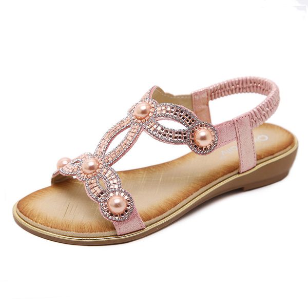 

dress shoes leosoxs european fashion sandals flower beading crystal rhinestone luxury diamond ladies large size 35 - 42, Black