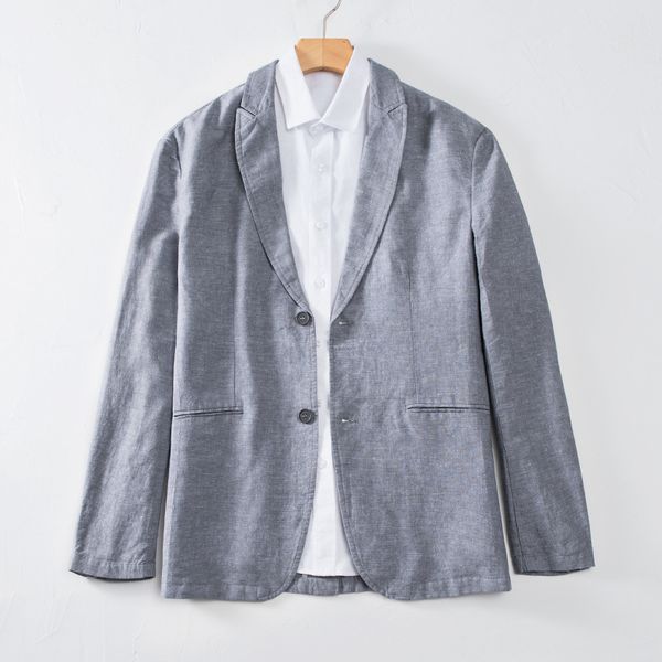 

2020 new arrival fashion new flax casual suit cotton and linen jacket loose large thin mens blazers high-grade size mlxl2xl3xl, White;black