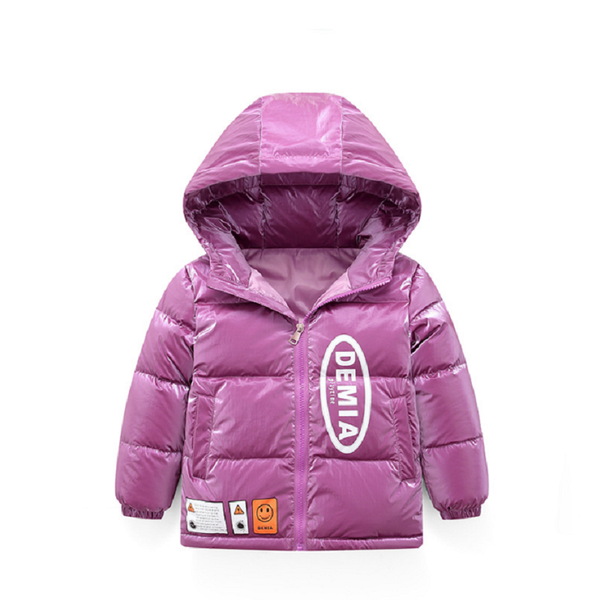 

new kids thick winter jacket casual boys and girls solid color bright warm children's down cotton waterproof jacket, Blue;gray