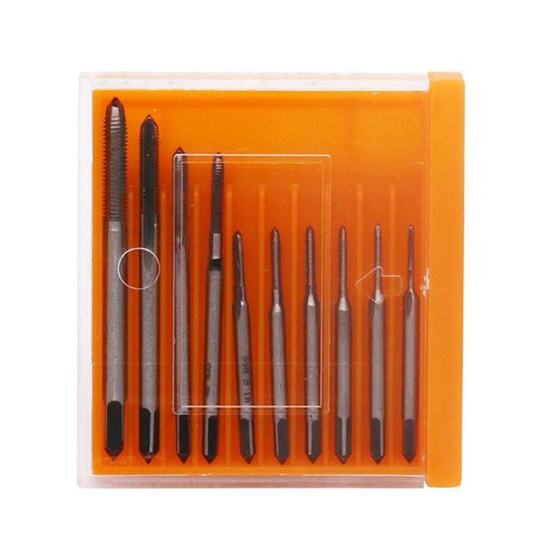 

10pcs m1-m3.5 mini tap combination high speed steel metric machine plug thread screw tap hand tool set