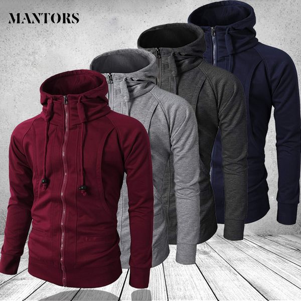 

hip hop hoodie zipper sweatshirt, spring casual sweatshirt 2020, solid hoodies, men's brand street jackets, red and black