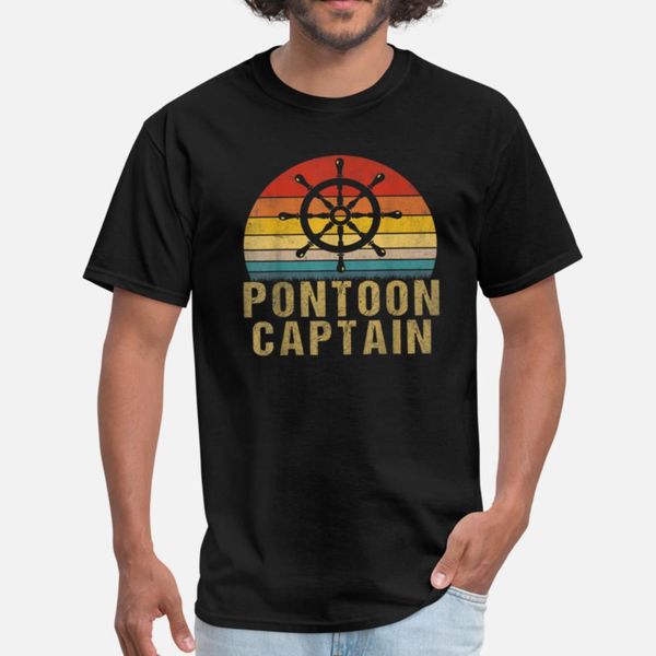 

pontoon captain funny pontoon boat accesso t shirt men create tee shirt s-xxxl leisure loose new fashion summer style standard shirt, White;black