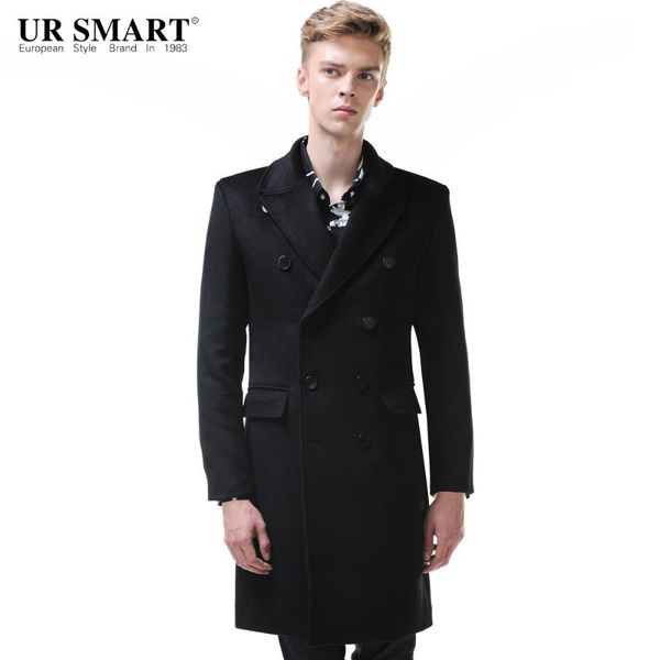

ursmsrt 2020 new double-breasted wool coat mens black male style coat jacket