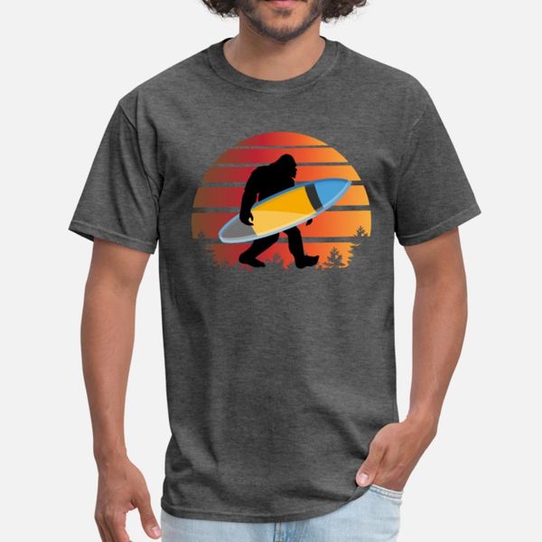 

bigfoot surfboard sasquatch sunset sea beach t shirt men character tee shirt o-neck kawaii graphic new style spring pictures shirt