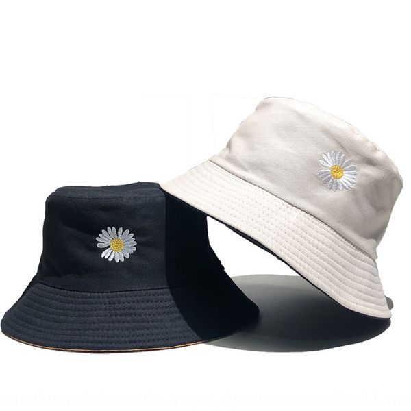 

2020 parent-child gd daisy double-sided fisherman's hat double-sided bucket hat and bucket embroidered for men and women a2tjr, Blue;gray