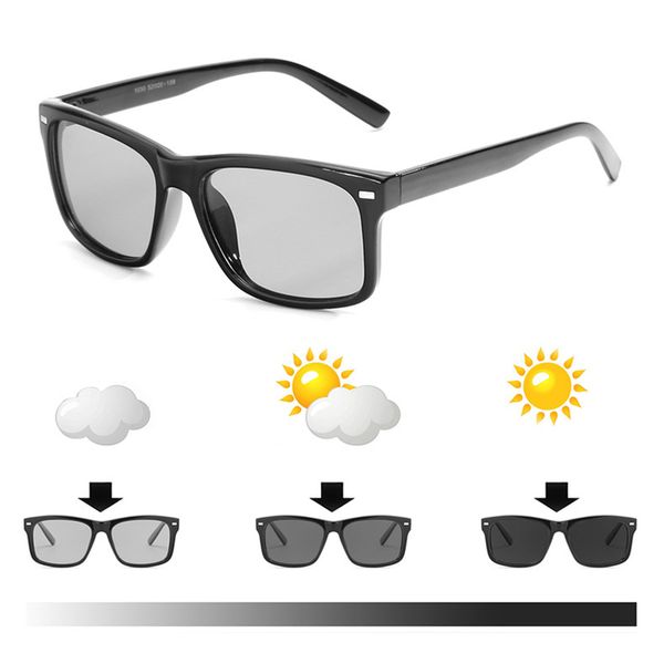 

retro pchromic sunglasses polarized lens vintage eyewear sun glasses for men/women transition lens, White;black
