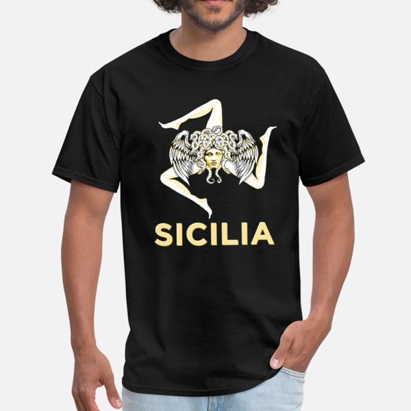 

sicilian pride sicilia sicilian flag trinacria t shirt men custom short sleeve o neck solid color loose comical summer style slim shirt