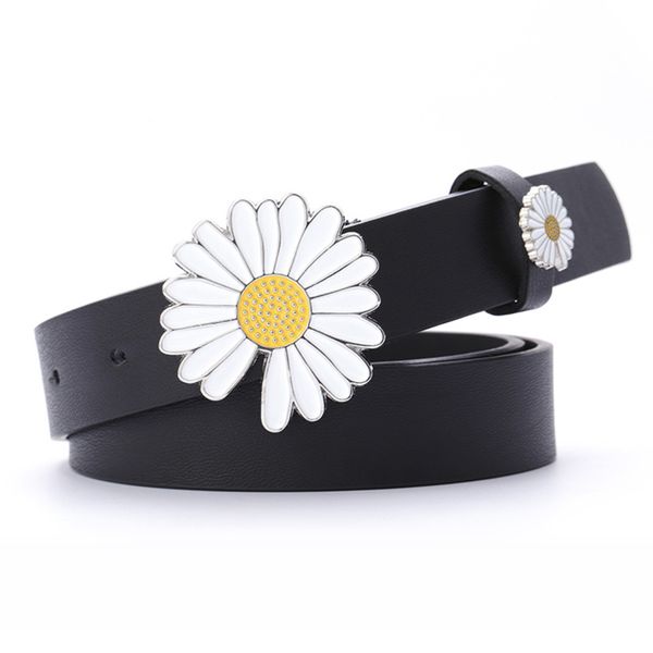 

flower belt black leather ladies belts for women jeans cinturon mujer waist ceinture femme 2020 fashion luxury riem strap, Black;brown