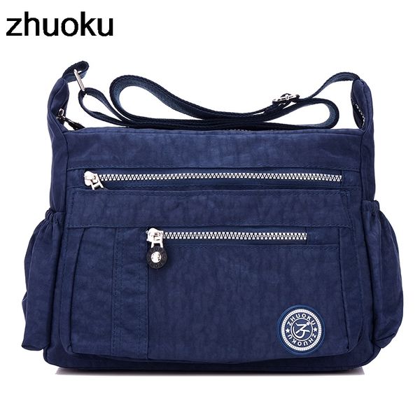 

luxury women messenger bag waterproof nylon shoulder bags casual handle ladies handbag travel tote women's crossbody bag lj200827
