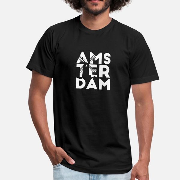 

amsterdam with a windmill in it t shirt men create cotton round collar letter interesting funny summer letters shirt