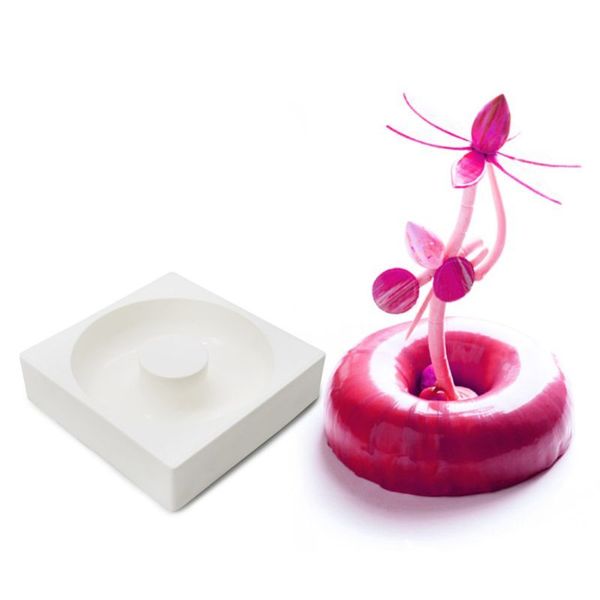 

round beignetscake mould pan 3d art silicone mold mousse silicon chocolate moule 449c