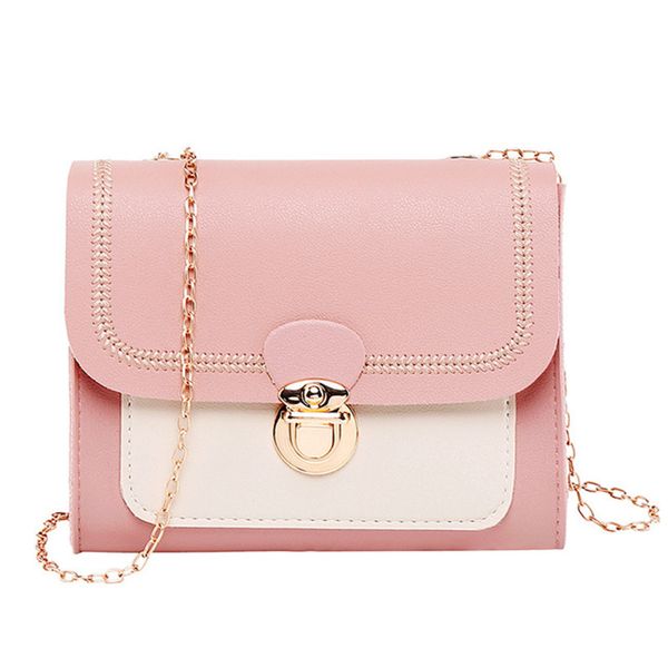 

stitching women's summer shoulder bag ladies messenger bag female small square clutch bags 2020 handbags chain pu leather