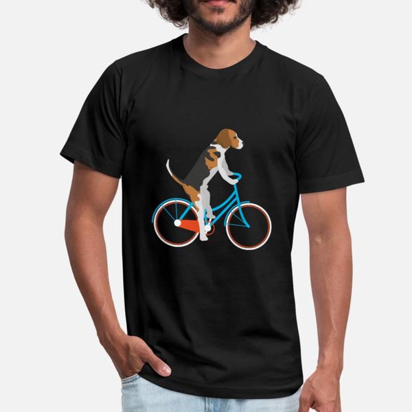 

funny dog beagle on bicycle bike cyclist biking t shirt men customize short sleeve o-neck normal gift comfortable summer formal shirt