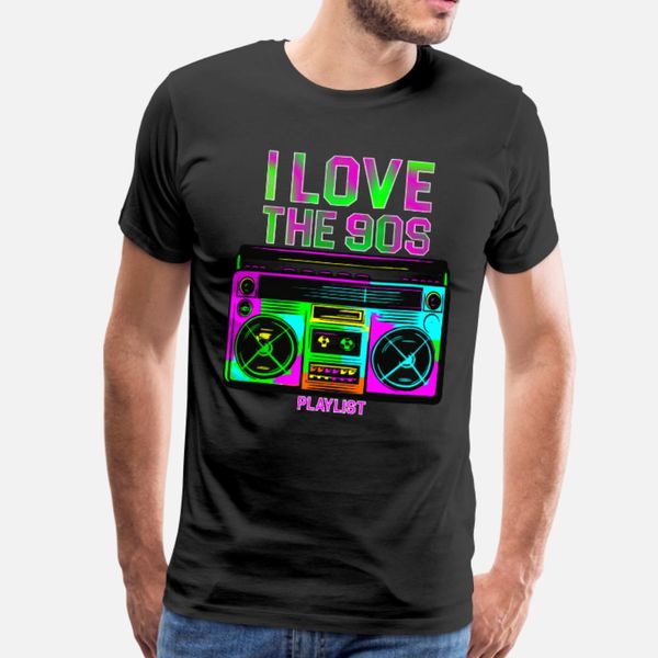 

i love the 90s retro vintage music for borned 90s t shirt men printing 100% cotton s-xxxl slim interesting building summer original shirt