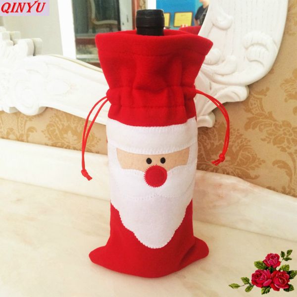 

christmas decorations for home dinner table decoration santa claus wine bottle cover bag santa sack gift decoration 9zhh089