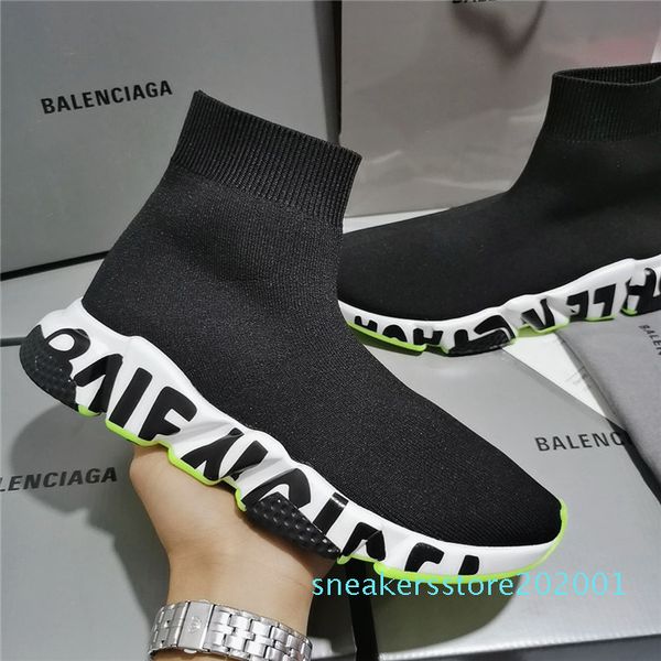 

новый носок обуви speed ​​trainer дышащие кроссовки speed ​​trainer носок гонки бегуны черные ботинки мужчин и женщин спортивная обувь 35-45, Black