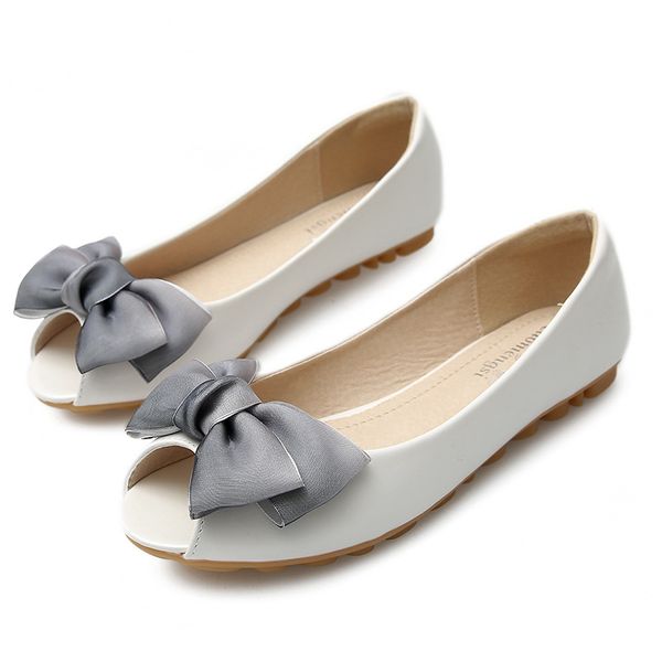 

new shallow mouth flat bottom flat-bottom pregnant women's bow fish mouth shoes, Black