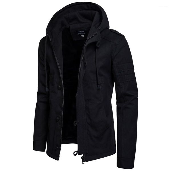 

jacket autumn winter hooded warm plus size male outwear fashion cardigan coat male clothing mens designer, Black;brown