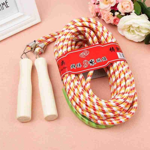 

super long group skipping rope wooden handle jumping rope outdoor sports skipping fitness training equipment 5m 7m 9m 10m