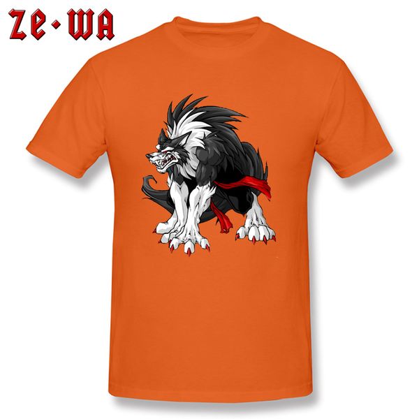 

androphagous werewolf pure cotton tees street t shirt aardwolf printed t-shirt sweatshirts organge /light blue 16 colors
