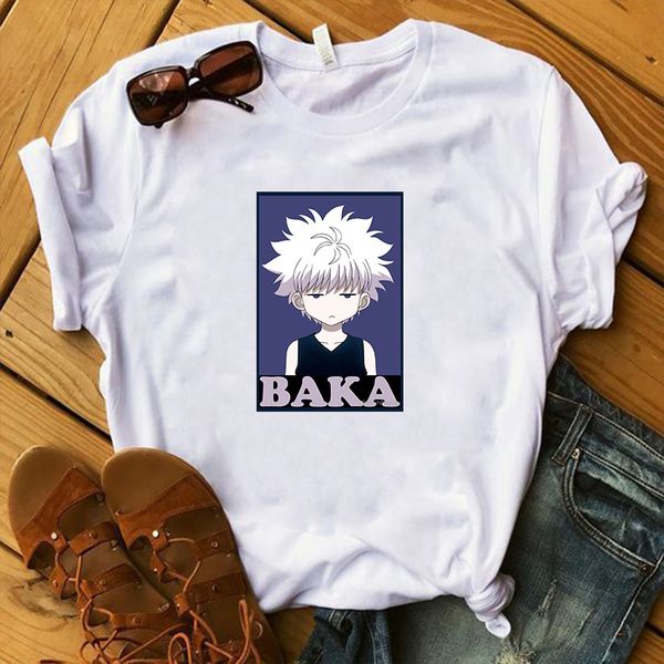 

anime t-shirt hunter x hunter baka tshirt men tee women 2020 summer streetwear t shirt camisetas hombre harajuku white top