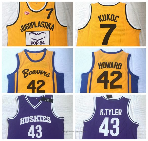 Großhandel Herren 43 Lanzexin K.Tyler 42 Scott Howard 7 Kukoc Movie Basketball Trikot