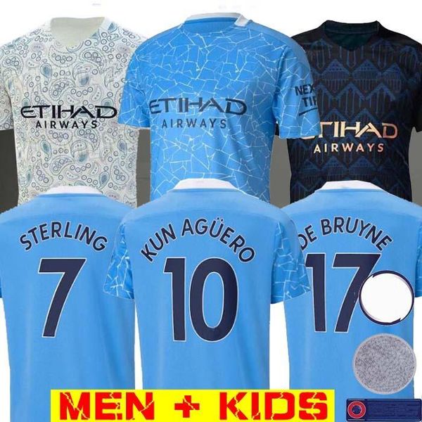 

2020 2021 Top Thailand STERLING DE BRUYNE KUN AGUERO 20 21 manchester soccer jersey city jersey football shirt men kids kit sets uniforms