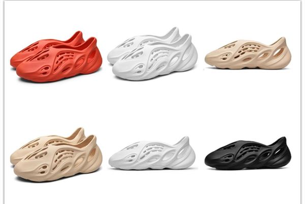 

пена runner kanye west летние туфли 36-45 v2 черные красные туфли тапочки засорить тройной черный белый bone пляж сандалии открытый слип-на, Black