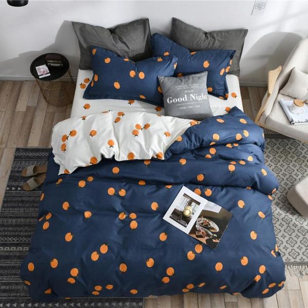 

bedding sets orange set blue lines luxury simple duvet cover pillowcase bed sheet twin  king size
