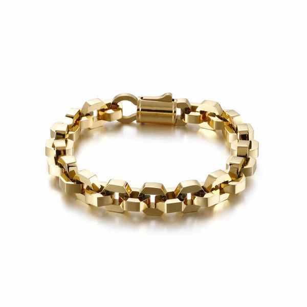 

european fashion simple titanium steel geometry bracelet retro hip-hop accessories men personality trend, Black