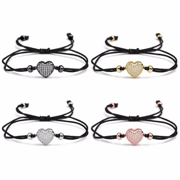 

louleur 4 colors tibetan love heart crystal good lucky charm bracelets & bangles for women men handmade knots rope bracelet, Golden;silver