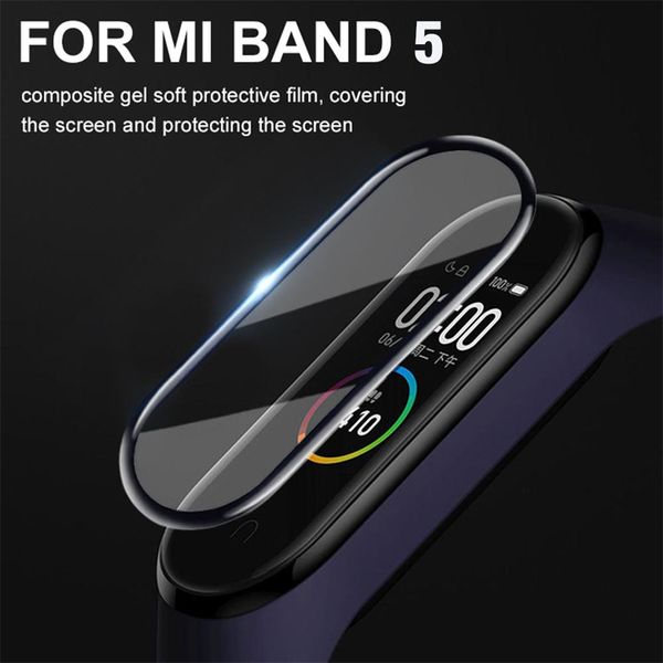 

3d tempered glass for xiaomi mi band 5 protective glass miband 5 full curved edge scratch-resistant for xiomi mi band5 film