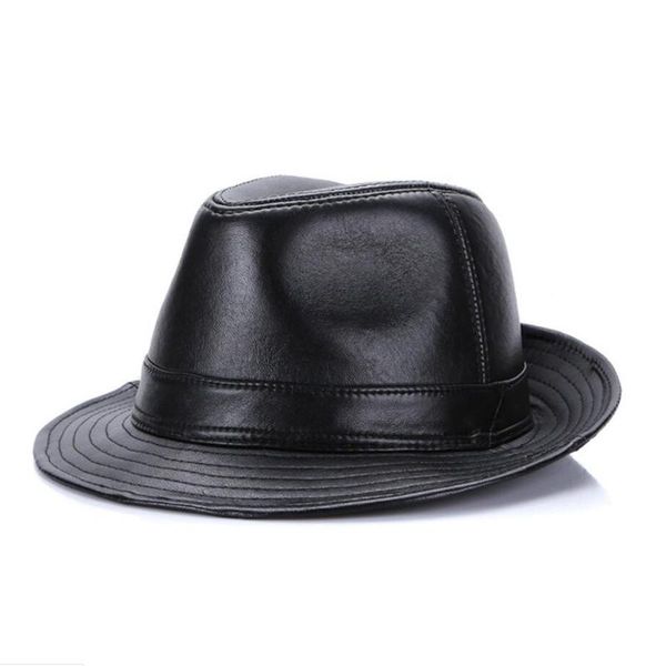 

men real sheepskin leather hat cowboy hats brand 100% genuine sheep leather caps plus size, Blue;gray