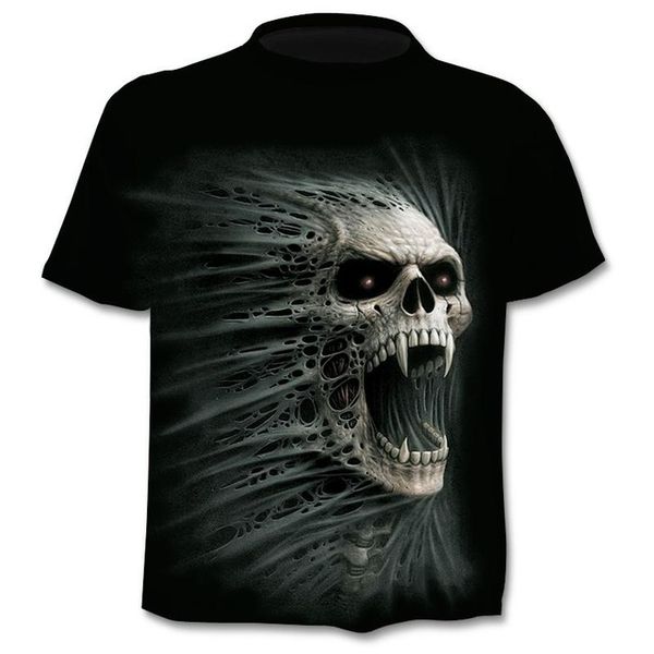 

new punk style skull gothic gym 3d print shirts horror plus size anime men clothing