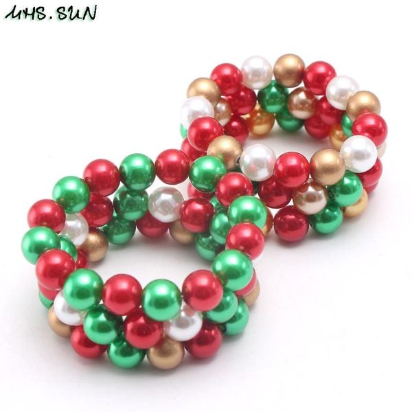 

1piece lovely baby kids elastic beaded bracelets handmade bubblegum girls pearls bracelets&bangles fashion jewelry gift, Black