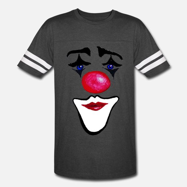 

clown clown face t shirt men custom 100% cotton crew neck normal fit funny casual summer style kawaii shirt, White;black