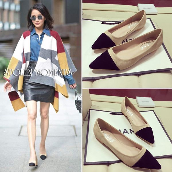 

pointed toe mixed colors women basic low heel pumps shallow with slip-on single shoes casual spring autumm ladies pumps, Black