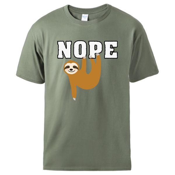 

cartoon cute sloth nope tshirts man causal hip hop streetwear summer short sleeve t shirts 2020 man cotton t shirts