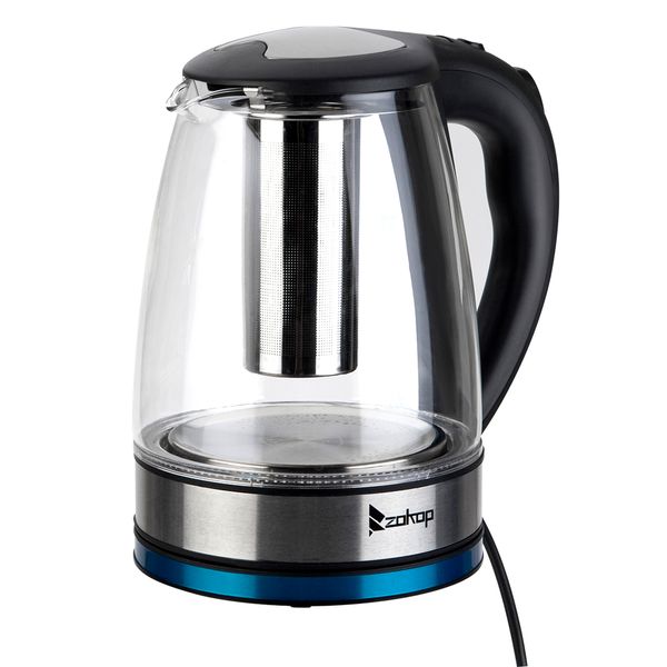 

2200w 1.8l stainless steel electric glass kettle water kettle with filter kitchen tool uk plug ing