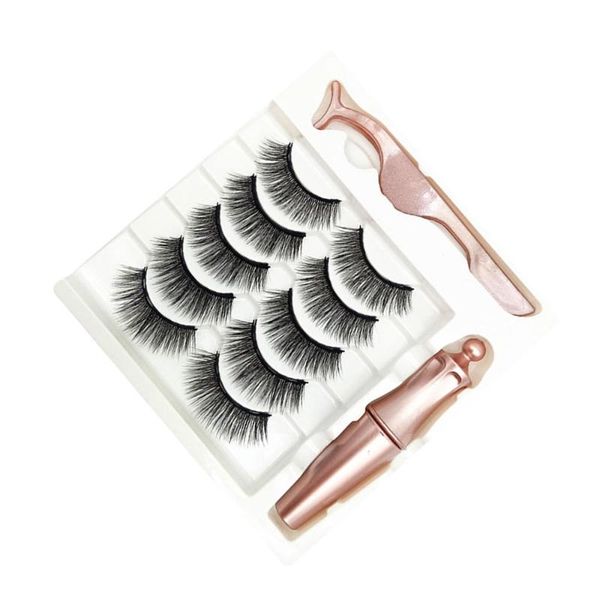 

5 pairs mink hair magnetic 3d natural thick false reusable eyelashes eye lashes handmade full strip lashes decorative items