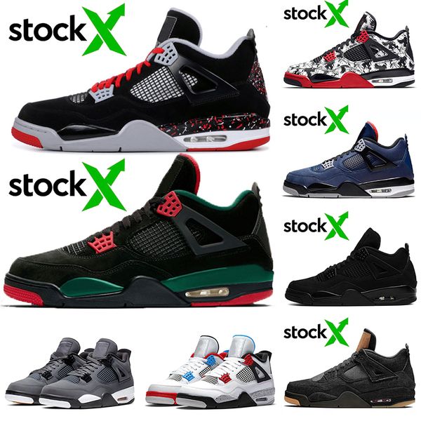 

2020 new arrival basketball shoes 4 4s ovo splatter pizzeria black lvs blue deep what the trainers sports men sneakers us 7-13