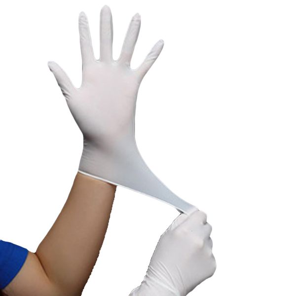 

100pcs disposable nitrile rubber universal cleaning products non-allergenic gloves not easy to tear 3ive, Blue;gray