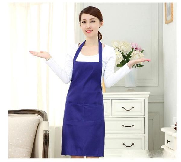 

8 colors kitchen cooking apron for women men work clothes chefs butcher aprons with double pocket household baking cleaning tool accessories