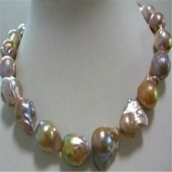 

collier de perles baroques couleur aaa 15-24mm mer du sud 18 pouces, Silver