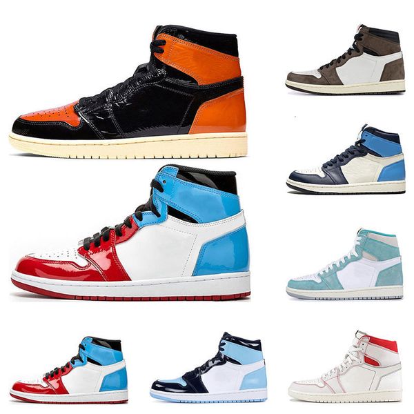 

2020 mens basketball shoes 1s shattered backboard obsidian unc fearless first class flight turbo gre nakeskin jordan retros shoe