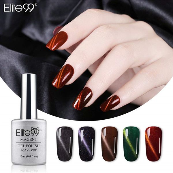 

nail gel elite99 12ml uv led cat eye polish for eyes without magnet art, Red;pink