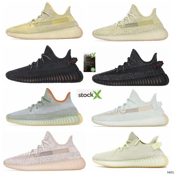 

hk01 2020 kanye west des chaussures men women outdoor sandal sneakers earth light 3m black running trainers shoes